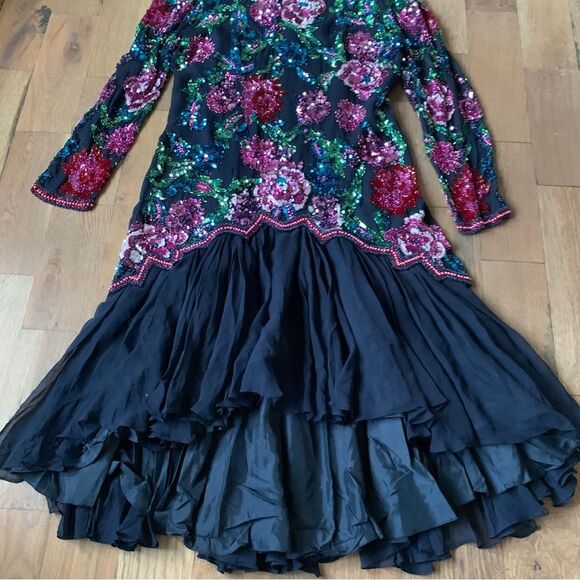 Vintage Sequin Evening Dress Size 12 - Picture 12 of 16